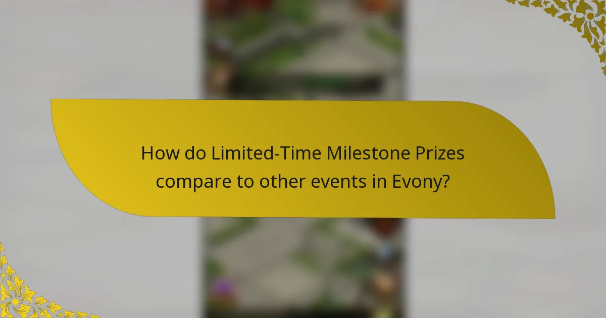 How do Limited-Time Milestone Prizes compare to other events in Evony?